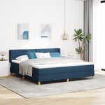 Lit Box Spring vidaXL avec Matelas Bleu 180x200 cm Tissu