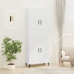 vidaXL Buffet haut Blanc 70x34x180 cm Bois d'ingénierie