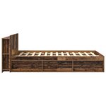 vidaXL Cadre de lit avec rangement Bois ancien 120 x 190 cm