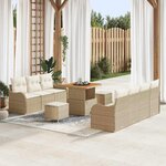 vidaXL Ensemble de canapé de jardin avec coussin 10 Pièces Beige  Crème