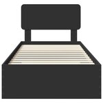 vidaXL Cadre de lit avec tiroir Noir 75 x 190 cm Bois d'ingénierie