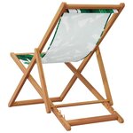 vidaXL Chaises de plage pliantes lot de 2 tissu et bois massif