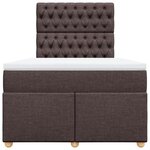 vidaXL Sommier à lattes de lit et matelas marron foncé 120x190cm tissu