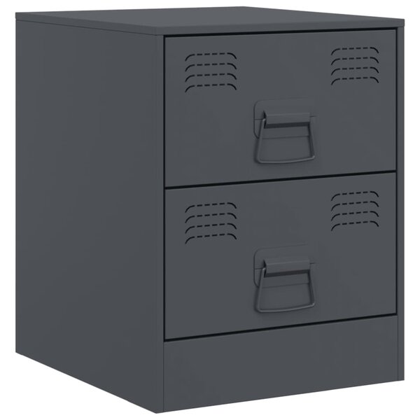 vidaXL Table de chevet anthracite 34 5x39x44 cm acier