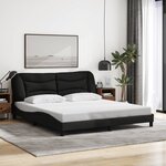 vidaXL Cadre de lit sans matelas noir 180x200 cm tissu