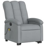 vidaXL Fauteuil inclinable de massage électrique Gris clair Tissu
