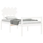 vidaXL Lit pour personne âgée sans matelas blanc bois massif