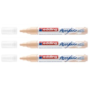 Marqueur Acrylique 5100 Beige chaud Pointe Moyenne 2-3 mm x 3 EDDING