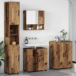 vidaXL Ensemble de mobilier de salle de bain 4 Pièces Bois Ancien