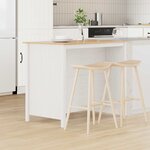 vidaXL Îlots de Cuisine HILL Blanc 112 x 66 x 90 cm Pin massif