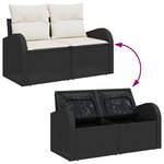 Ensemble de Canapés de Jardin 5 pièces avec coussins  Rattan Noir