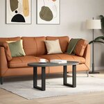 vidaXL Pieds de table basse en U 2 pièces Noir 38 x (42-43) cm Acier