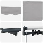 vidaXL Auvent Rétractable Gris clair 250 x 200 cm tissu