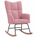 vidaXL Chaise à bascule avec repose-pied Rose Velours