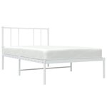 vidaXL Cadre de lit métal sans matelas avec tête de lit blanc 90x190cm
