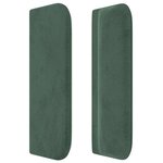 vidaXL Tête de lit avec oreilles Vert foncé 163x16x78/88 cm Velours