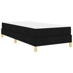 vidaXL Lit à ressorts Noir  Marron 100 x 200 cm Tissu  Bois Engineered