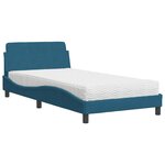 vidaXL Lit avec matelas Dover bleu 100x200 cm velours