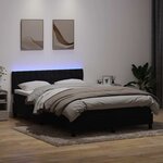 vidaXL Sommier à lattes de lit avec matelas et LED noir 160x210 cm velours