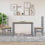 vidaXL Table à manger Panama gris 112x60x75 cm bois massif de pin