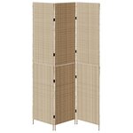 Paravent vidaXL 3 panneaux pliable beige 146x200 cm en poly rattan