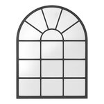 Miroir mural forme fenêtre arrondie 80 x 60 cm noir mat 03_0007958