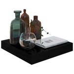 vidaXL Étagère murale flottante 2 Pièces Noir brillant 23x23 5x3 8 cm MDF
