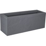 Jardinière Volcania Up 57 L - 79 5 x 29 5 x 29 5 cm - Gris galet - Décor Imitation Pierre