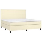 vidaXL Sommier à lattes de lit avec matelas et LED Crème 200x200 cm
