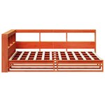 vidaXL Lit bibliothèque sans matelas cire marron 120x200 cm pin massif