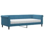 vidaXL Lit de jour avec matelas bleu 90x200 cm velours