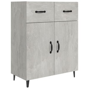vidaXL Buffet gris béton 69 5x34x90 cm bois d'ingénierie