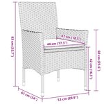 vidaXL Ensemble à manger de jardin et coussins 3 Pièces noir rotin verre