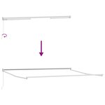 vidaXL Auvent Rétractable Rouge et Blanc 500 × 300 cm Tissu et Métal