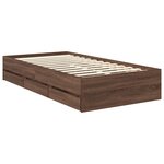vidaXL Cadre de lit Chêne brun 100 x 200 cm Bois Ingénierie