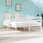 vidaXL Cadre de lit Blanc Bois de pin massif 120x190 cm Petit double