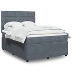 vidaXL Sommier à lattes de lit et matelas Gris foncé 160x200cm Velours