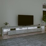 vidaXL Meuble TV avec lumières LED Gris béton 290x36 5x40 cm