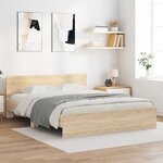 vidaXL Cadre de lit Sonoma 150 x 200 cm Bois d'ingénierie