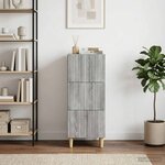 vidaXL Armoire à tiroirs Sonoma gris 33 x 34 5 x 90 cm