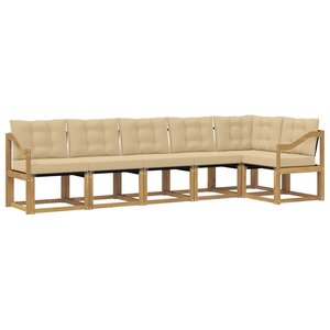 vidaXL Ensemble de canapés d'extérieur 6 pc Blanc et Beige