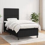 vidaXL Sommier à lattes de lit et matelas Noir 80x200 cm Tissu