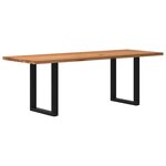 vidaXL Table à manger marron clair bois de chêne massif rectangulaire