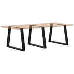 vidaXL Pieds de table à manger en V 3 pièces Noir 90 x (72-73 3) cm Acier