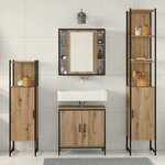 vidaXL Ensemble de mobilier de salle de bain avec étagère 4 Pièces Marron