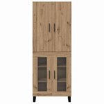 vidaXL Haut Armoire 2 Pièces Chêne artisanal Bois Aggloméré et Verre