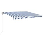 vidaXL Auvent automatique capteur de vent/LED 400x350 cm Bleu et blanc