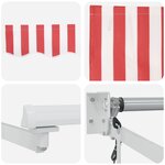 vidaXL Auvent Rétractable Rayé Rouge et Blanc 450x300 cm