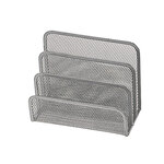 Trieur enveloppes q-connect métal mesh maille métallique 3 compartiments courrier 170x135x83mm coloris argent