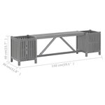 vidaXL Banc de jardin avec 2 jardinières 150 cm bois d'acacia gris